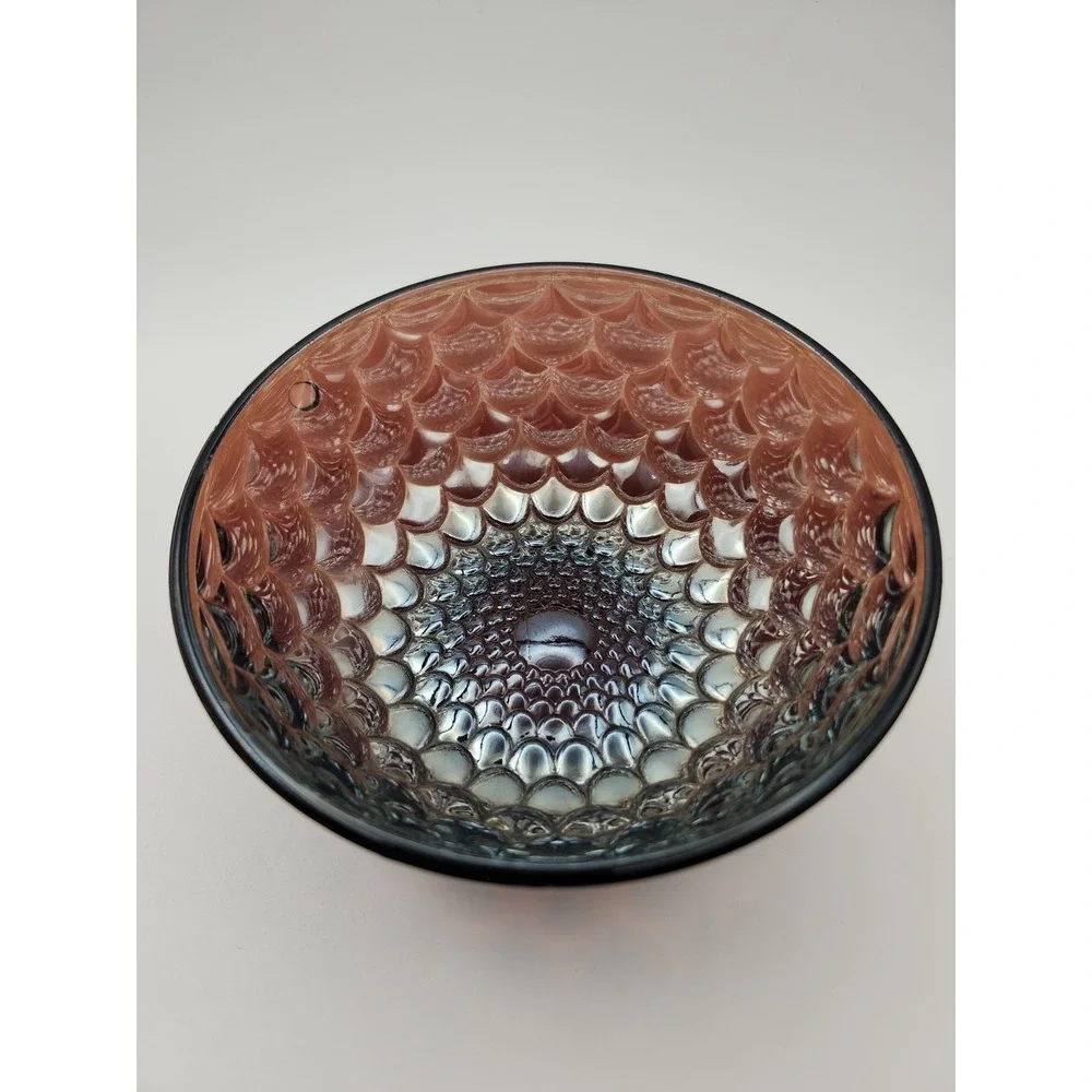 Antique Westmoreland Amethyst Carnival Glass Scales Pattern Bowl 1909 Iridescent